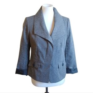 Ann Taylor Cropped Twees Blazer Fitted Jacket Size 10 P